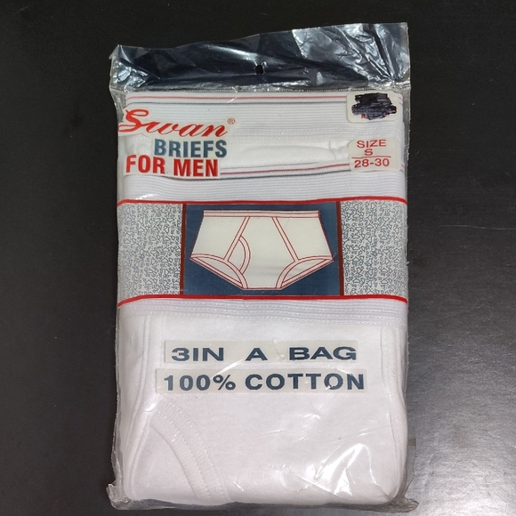 Swan Other - VINTAGE Swan Men's White Briefs - 3 Pack Sz 28-30 100% Cotton